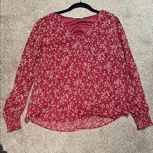 Floral Red Women's Top